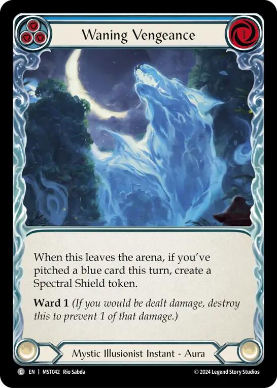 Waning Vengeance (Blue) [MST042] (Part the Mistveil)  Rainbow Foil | Total Play