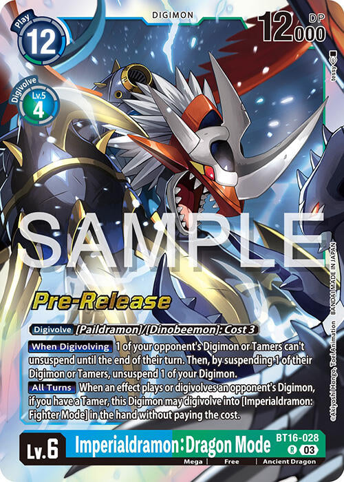 Imperialdramon: Dragon Mode [BT16-028] [Beginning Observer Pre-Release Promos] | Total Play