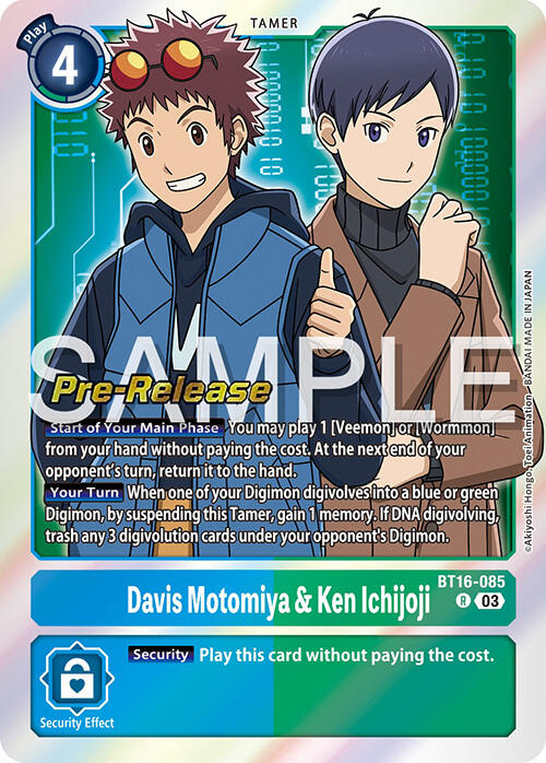Davis Motomiya & Ken Ichijoji [BT16-085] [Beginning Observer Pre-Release Promos] | Total Play