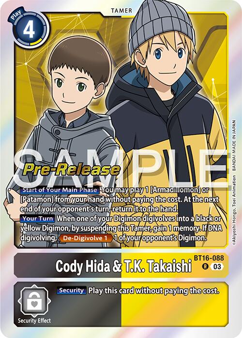 Cody Hida & T.K. Takaishi [BT16-088] [Beginning Observer Pre-Release Promos] | Total Play