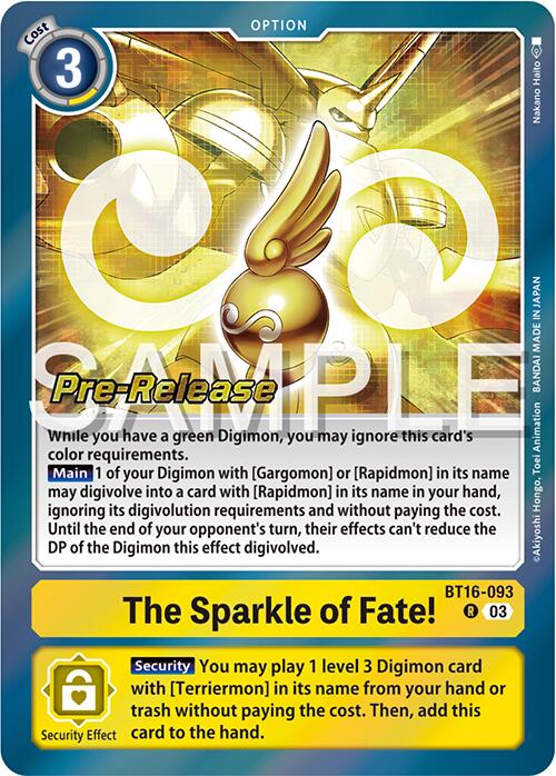 The Sparkle of Fate! [BT16-093] [Beginning Observer Pre-Release Promos] | Total Play
