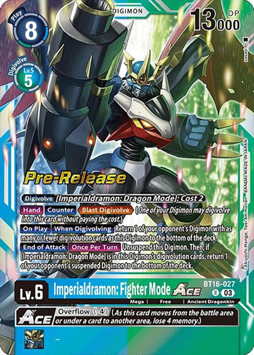 Imperialdramon: Fighter Mode Ace [BT16-027] [Beginning Observer Pre-Release Promos] | Total Play