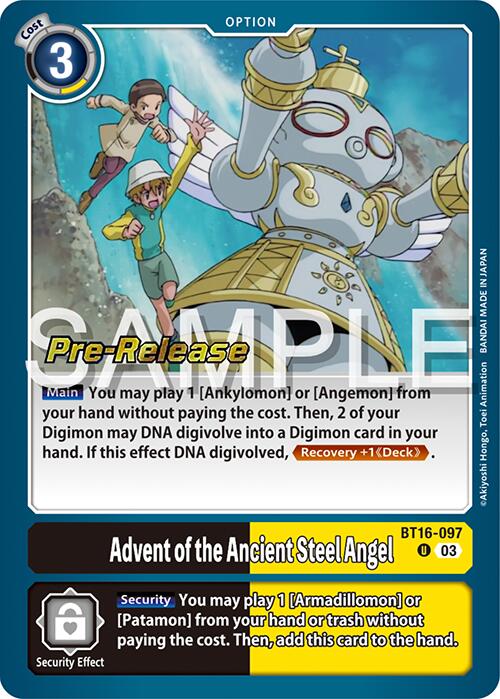 Advent of the Ancient Steel Angel [BT16-097] [Beginning Observer Pre-Release Promos] | Total Play