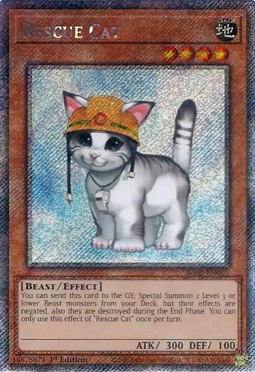 Rescue Cat (Platinum Secret Rare) [RA02-EN001] Platinum Secret Rare | Total Play