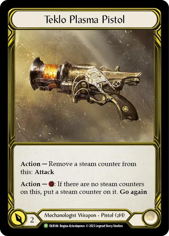 Teklo Plasma Pistol (Golden) [FAB144] (Promo)  Cold Foil | Total Play