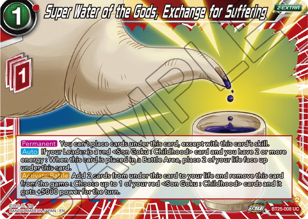 Super Water of the Gods, Exchange for Suffering (BT25-008) [Legend of the Dragon Balls] | Total Play