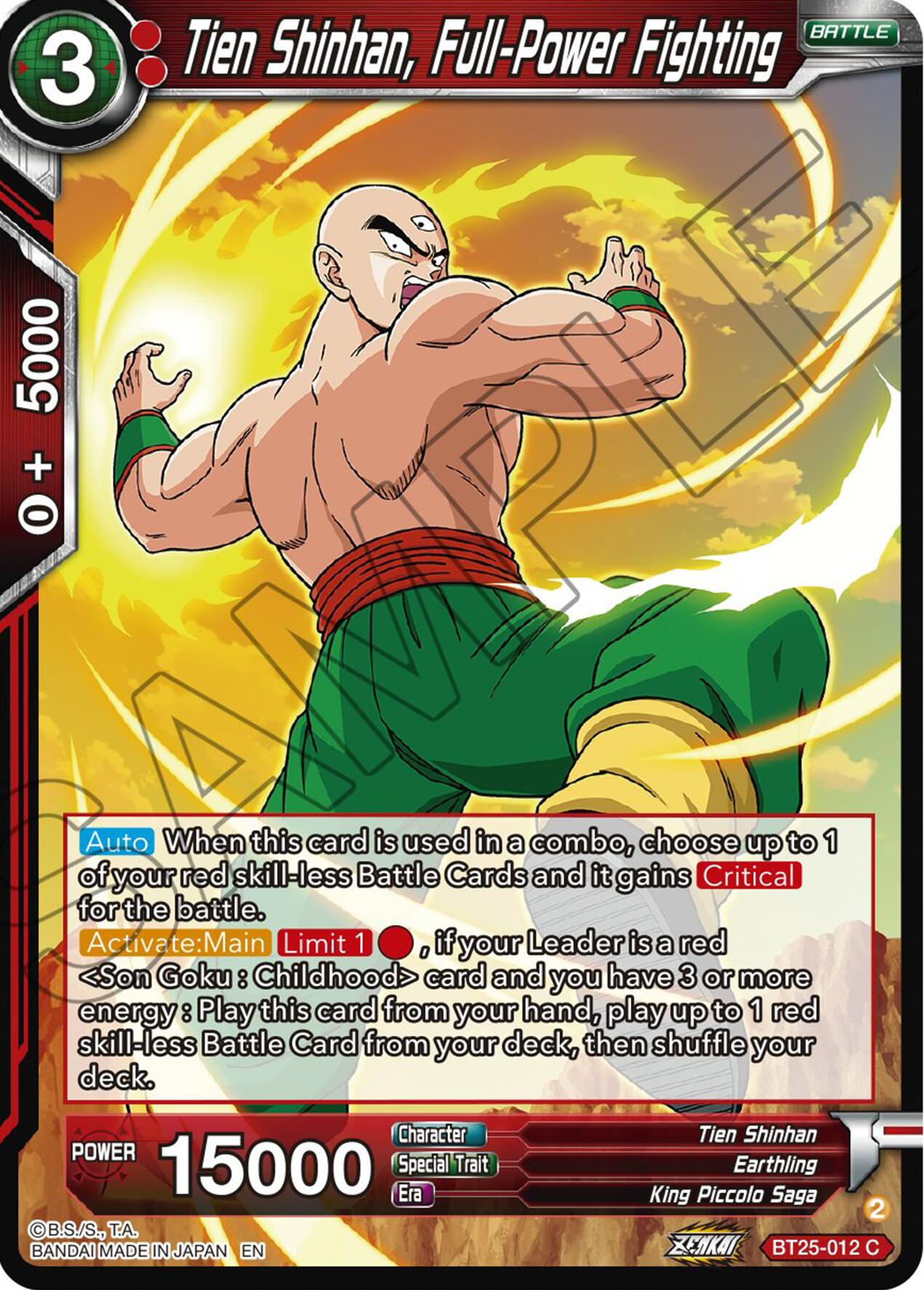 Tien Shinhan, Full-Power Fighting (BT25-012) [Legend of the Dragon Balls] | Total Play