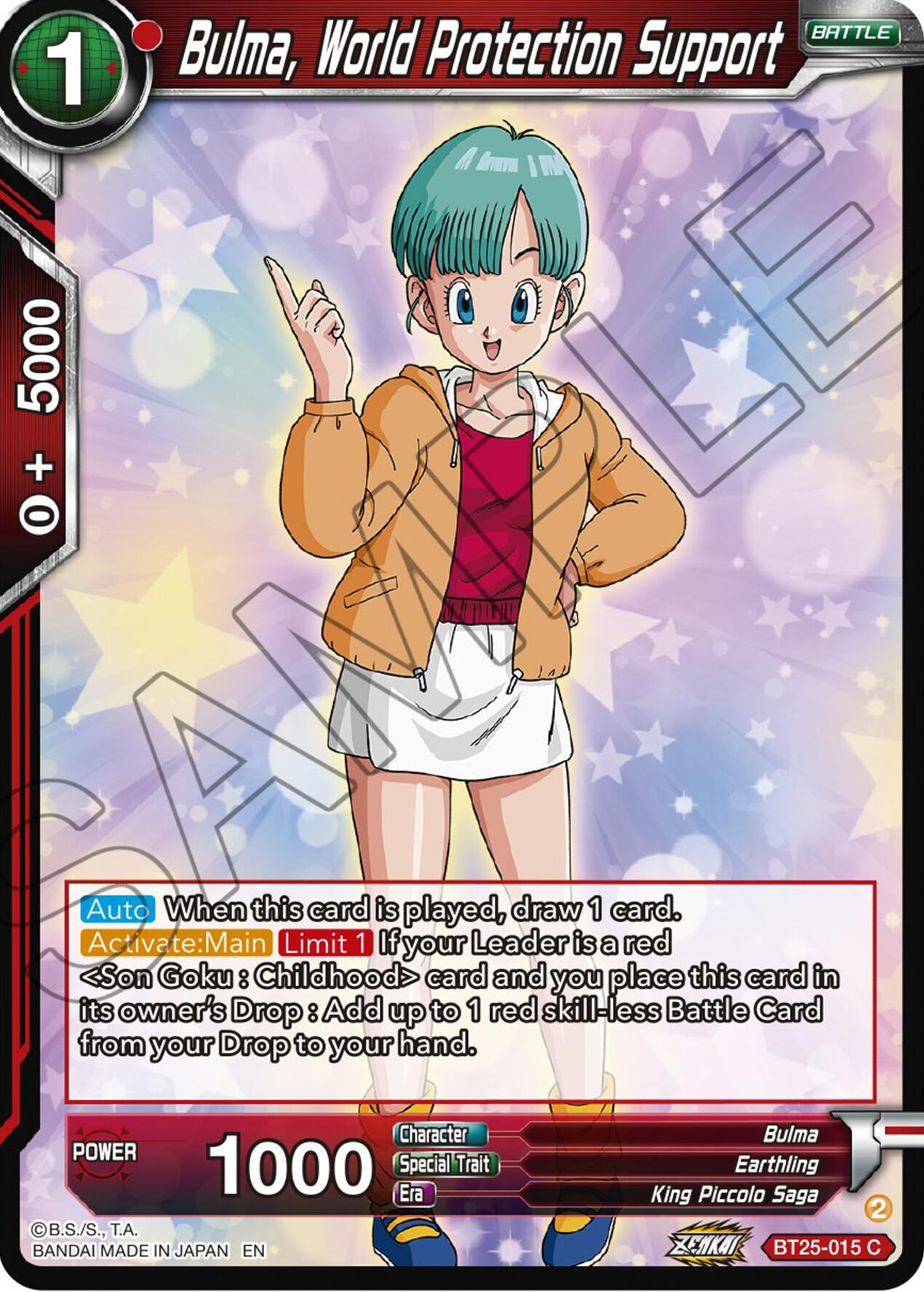 Bulma, World Protection Support (BT25-015) [Legend of the Dragon Balls] | Total Play