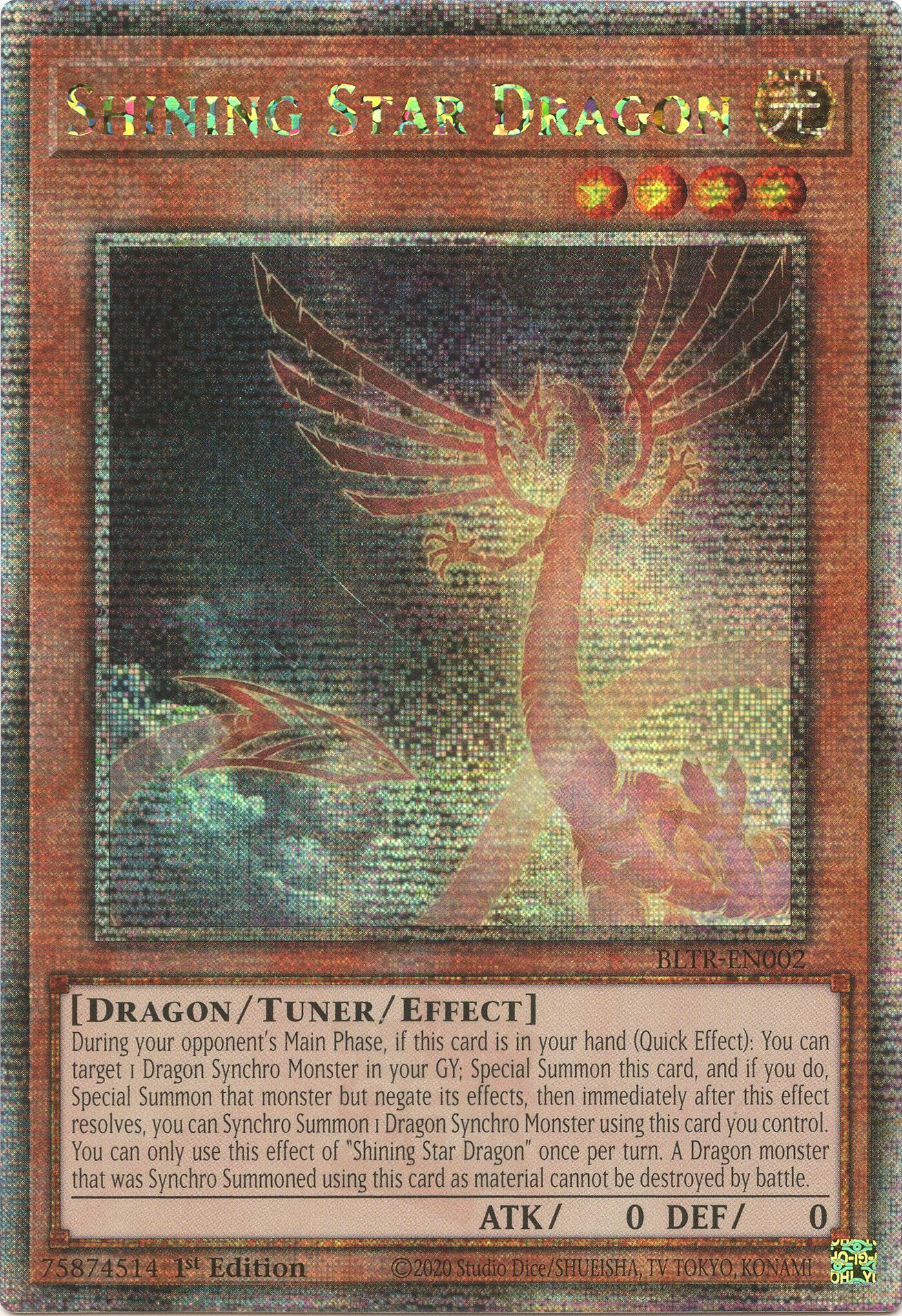 Shining Star Dragon (Quarter Century Secret Rare) [BLTR-EN002] Quarter Century Secret Rare | Total Play