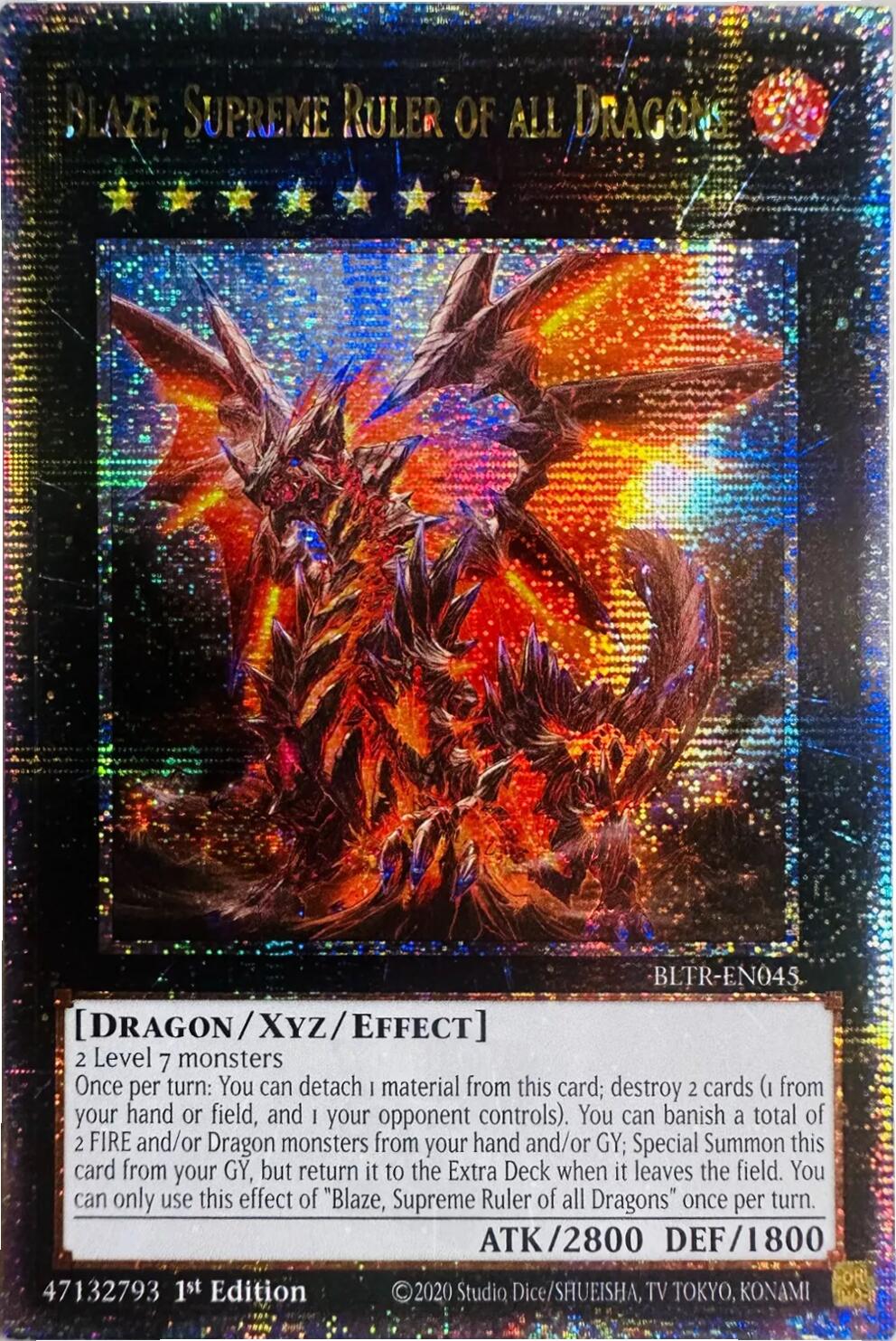 Blaze, Supreme Ruler of all Dragons (Quarter Century Secret Rare) [BLTR-EN045] Quarter Century Secret Rare | Total Play