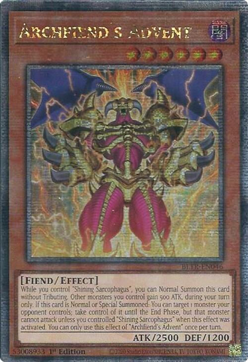 Archfiend's Advent (Quarter Century Secret Rare) [BLTR-EN046] Quarter Century Secret Rare | Total Play