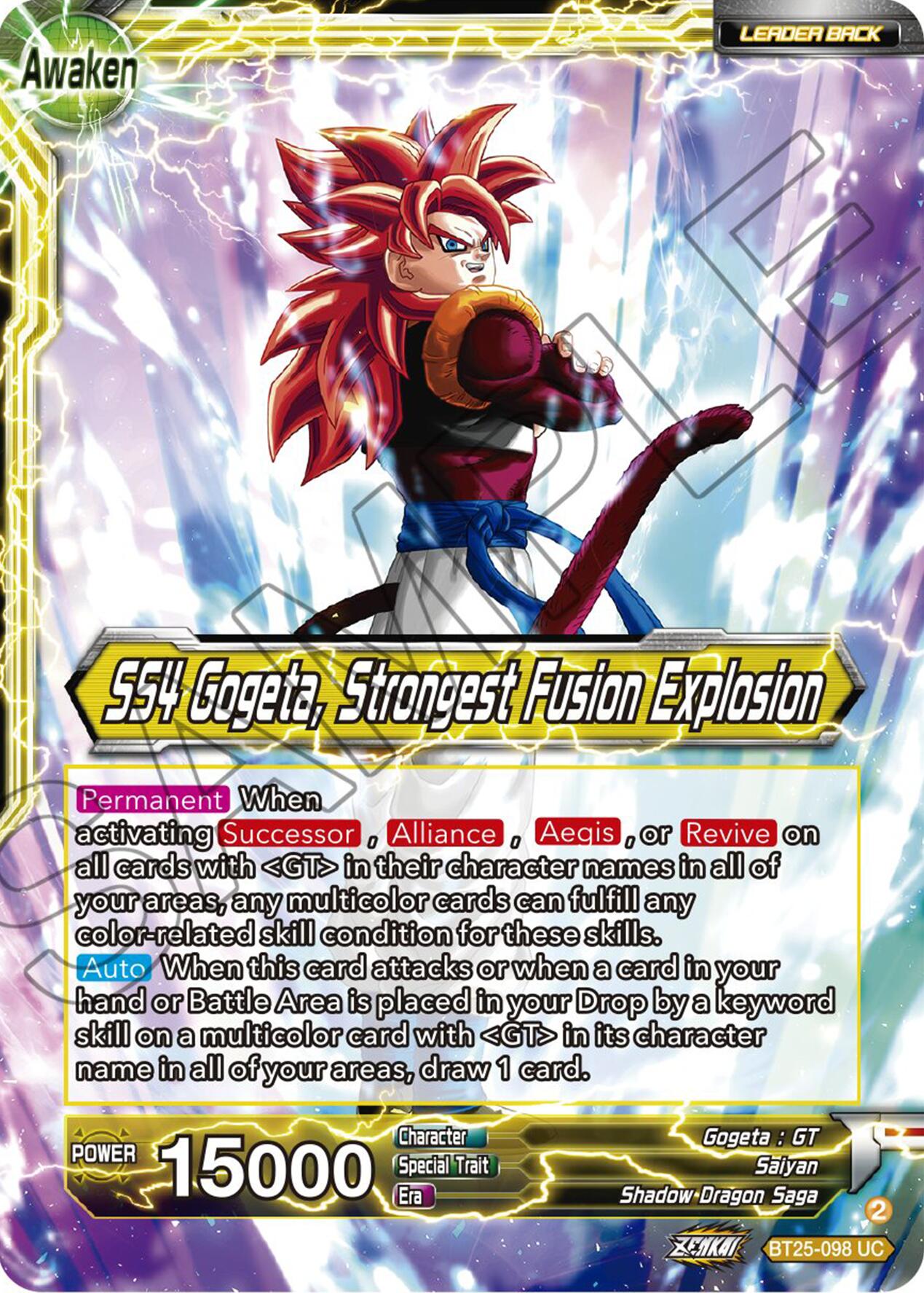 SS4 Son Goku & SS4 Vegeta // SS4 Gogeta, Strongest Fusion Explosion (BT25-098 UC) [Legend of the Dragon Balls] | Total Play
