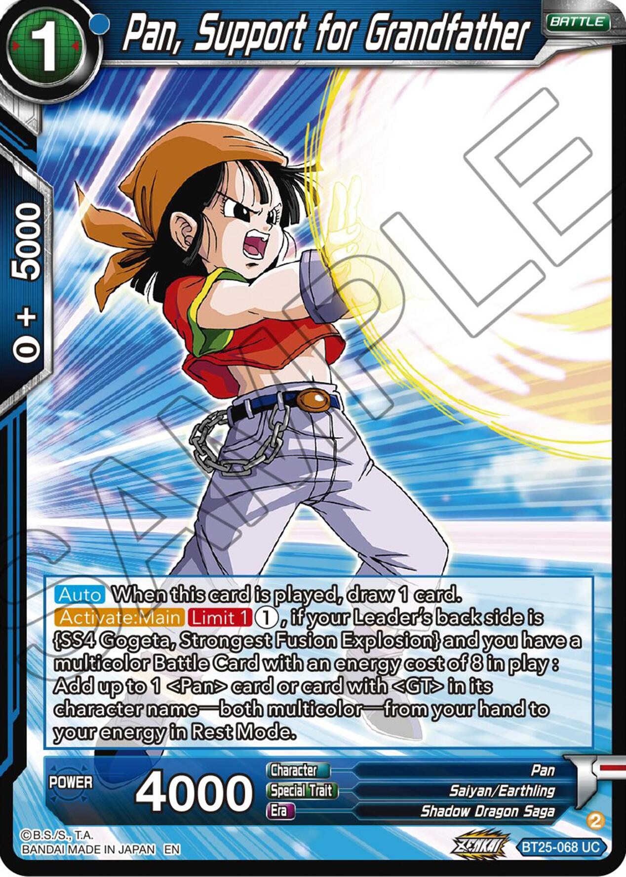 Pan, Support for Grandfather (BT25-068 UC) [Legend of the Dragon Balls] | Total Play