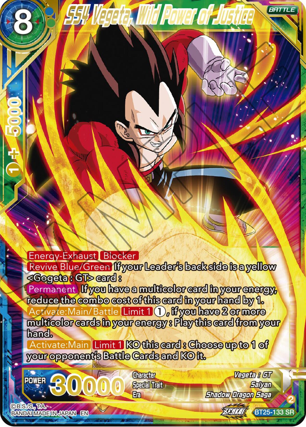 SS4 Vegeta, Wild Power of Justice (BT25-133) [Legend of the Dragon Balls] | Total Play