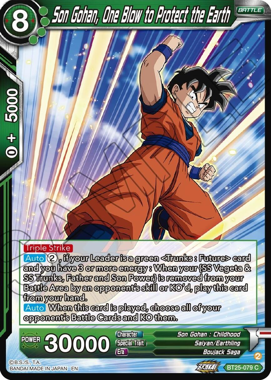 Son Gohan, One Blow to Protect the Earth (BT25-079) [Legend of the Dragon Balls] | Total Play