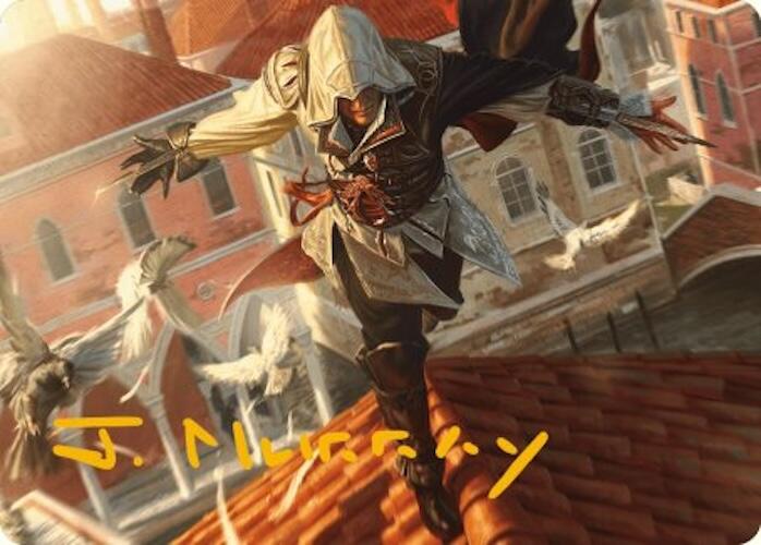 Ezio, Blade of Vengeance Art Card (Gold-Stamped Signature) [Assassin's Creed Art Series] | Total Play