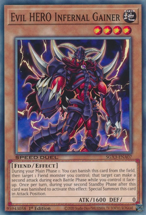 Evil HERO Infernal Gainer [SGX3-ENA07] Common | Total Play