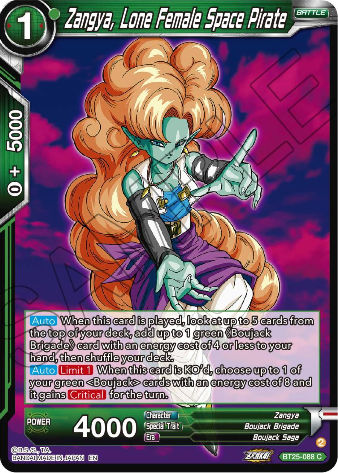 Zangya, Lone Female Space Pirate (BT25-088) [Legend of the Dragon Balls] | Total Play