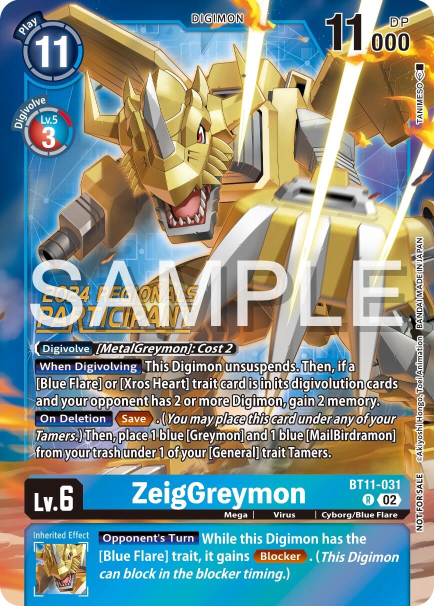 ZeigGreymon [BT11-031] (2024 Regionals Participant) [Dimensional Phase] | Total Play