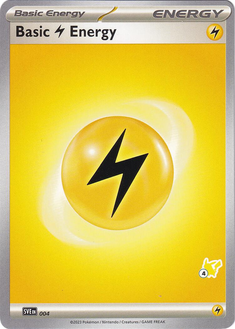 Basic Lightning Energy (004) (Pikachu Stamp #4) [Battle Academy 2024] | Total Play