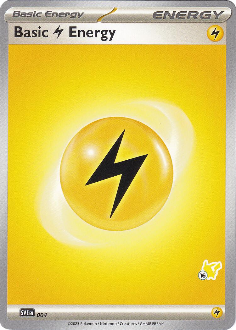 Basic Lightning Energy (004) (Pikachu Stamp #16) [Battle Academy 2024] | Total Play