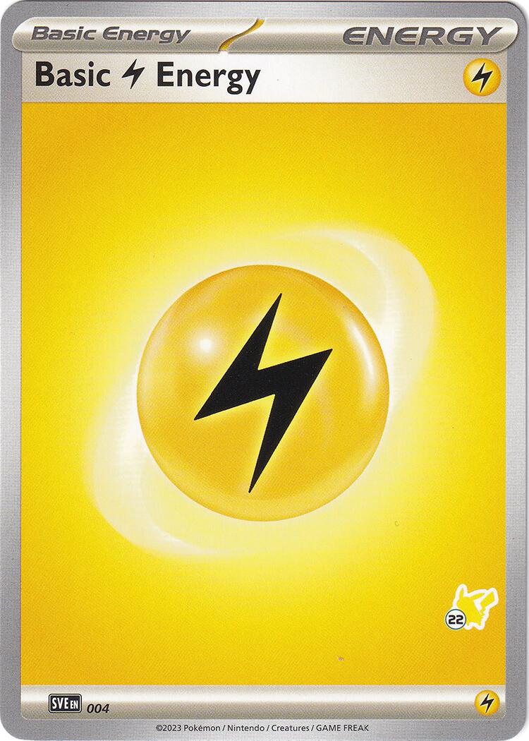 Basic Lightning Energy (004) (Pikachu Stamp #22) [Battle Academy 2024] | Total Play