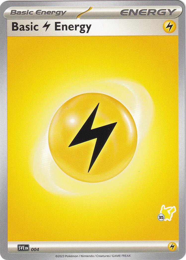 Basic Lightning Energy (004) (Pikachu Stamp #35) [Battle Academy 2024] | Total Play