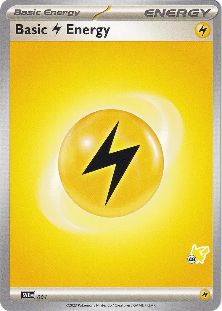 Basic Lightning Energy (004) (Pikachu Stamp #48) [Battle Academy 2024] | Total Play