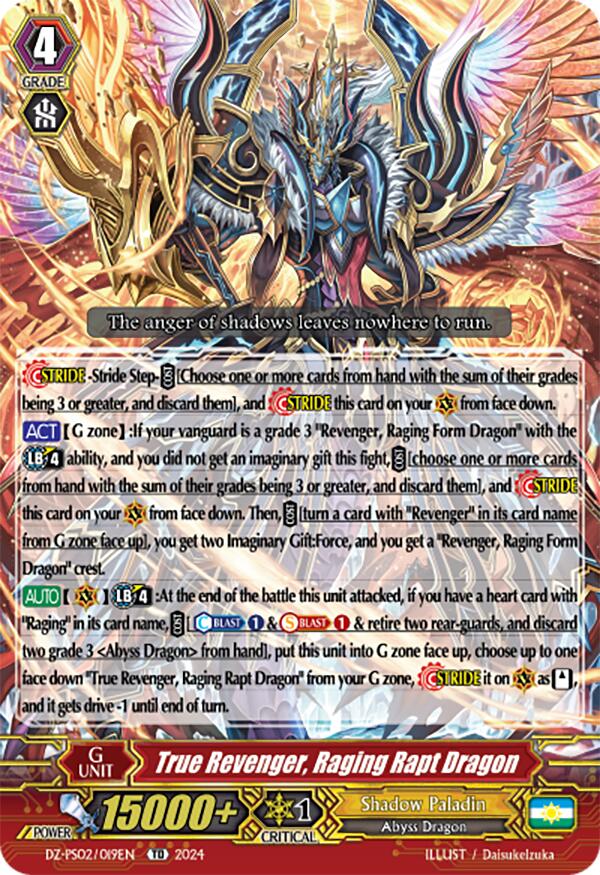 True Revenger, Raging Rapt Dragon (DZ-PS02/019EN) [Premium Deckset "Revenger"] | Total Play