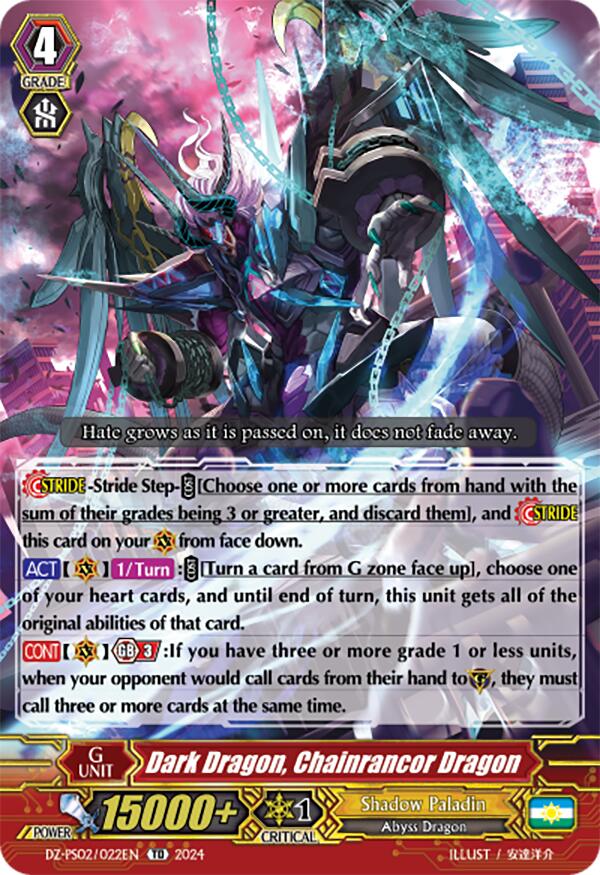 Dark Dragon, Chainrancor Dragon (DZ-PS02/022EN) [Premium Deckset "Revenger"] | Total Play