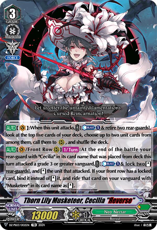 Thorn Lily Musketeer, Cecilia "Reverse" (DZ-PS03/002EN) [Premium Deckset "Musketeer"] | Total Play