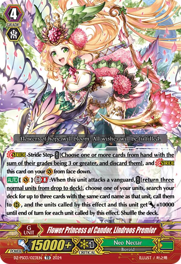 Flower Princess of Candor, Lindroos Premier (DZ-PS03/023EN) [Premium Deckset "Musketeer"] | Total Play