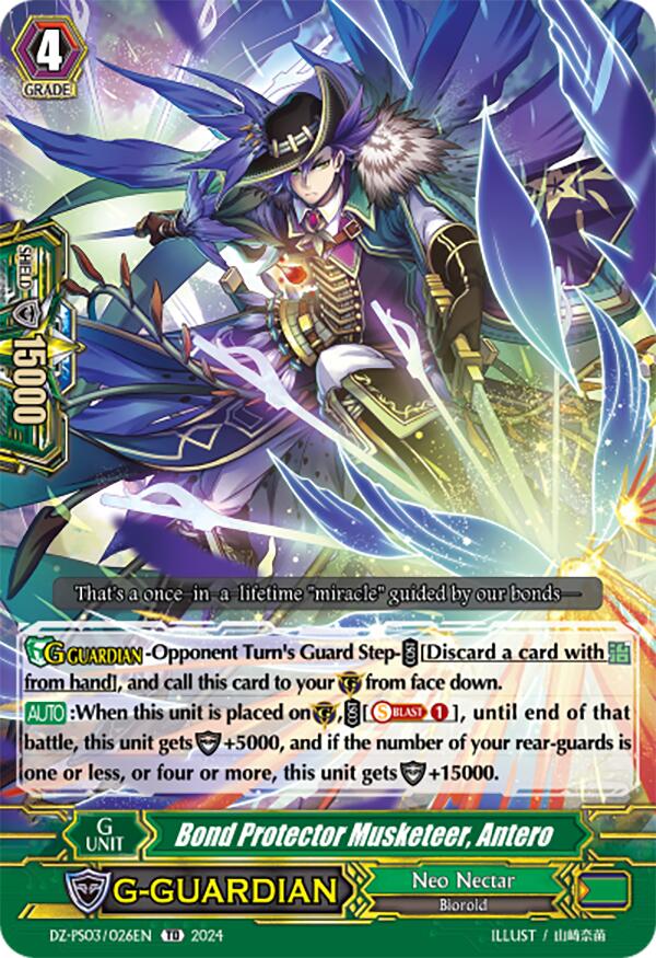 Bond Protector Musketeer, Antero (DZ-PS03/026EN) [Premium Deckset "Musketeer"] | Total Play