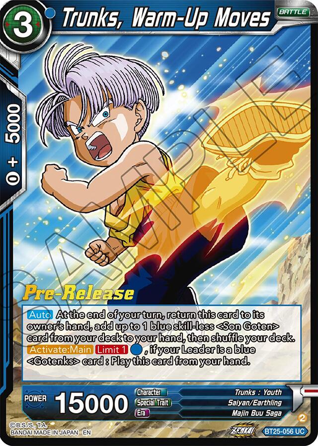 Trunks, Warm-Up Moves (BT25-056) [Legend of the Dragon Balls Prerelease Promos] | Total Play