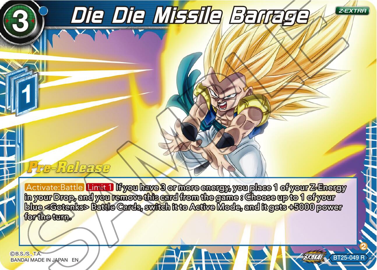 Die Die Missile Barrage (BT25-049) [Legend of the Dragon Balls Prerelease Promos] | Total Play