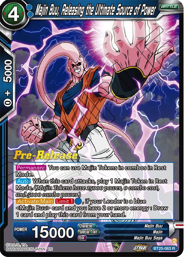 Majin Buu, Releasing the Ultimate Source of Power (BT25-063) [Legend of the Dragon Balls Prerelease Promos] | Total Play