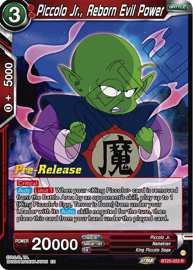 Piccolo Jr., Reborn Evil Power (BT25-023) [Legend of the Dragon Balls Prerelease Promos] | Total Play
