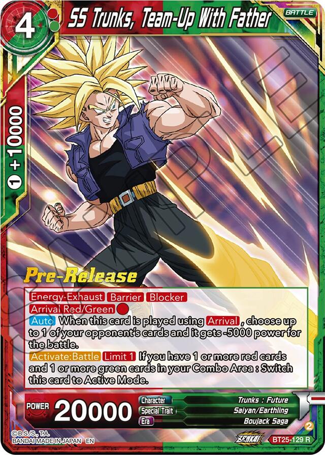 SS Trunks, Team-Up With Father (BT25-129) [Legend of the Dragon Balls Prerelease Promos] | Total Play