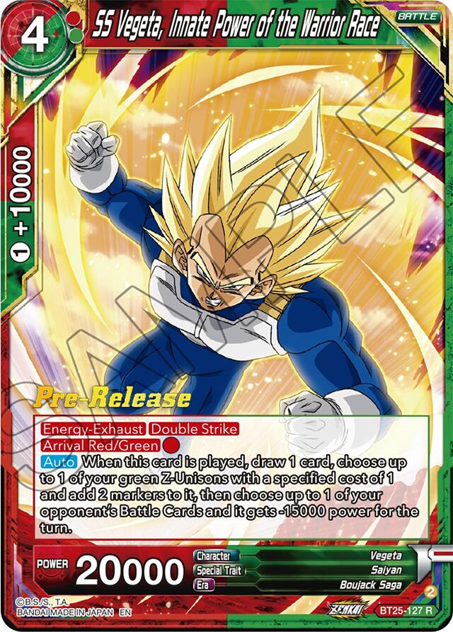 SS Vegeta, Innate Power of the Warrior Race (BT25-127) [Legend of the Dragon Balls Prerelease Promos] | Total Play