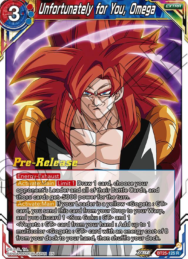 Unfortunately for You, Omega (BT25-125) [Legend of the Dragon Balls Prerelease Promos] | Total Play