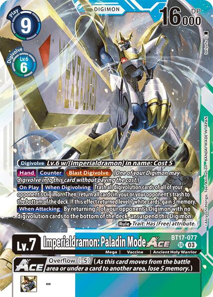 Imperialdramon: Paladin Mode ACE [BT17-077] [Secret Crisis] | Total Play