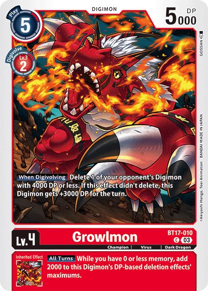 Growlmon [BT17-010] [Secret Crisis] | Total Play