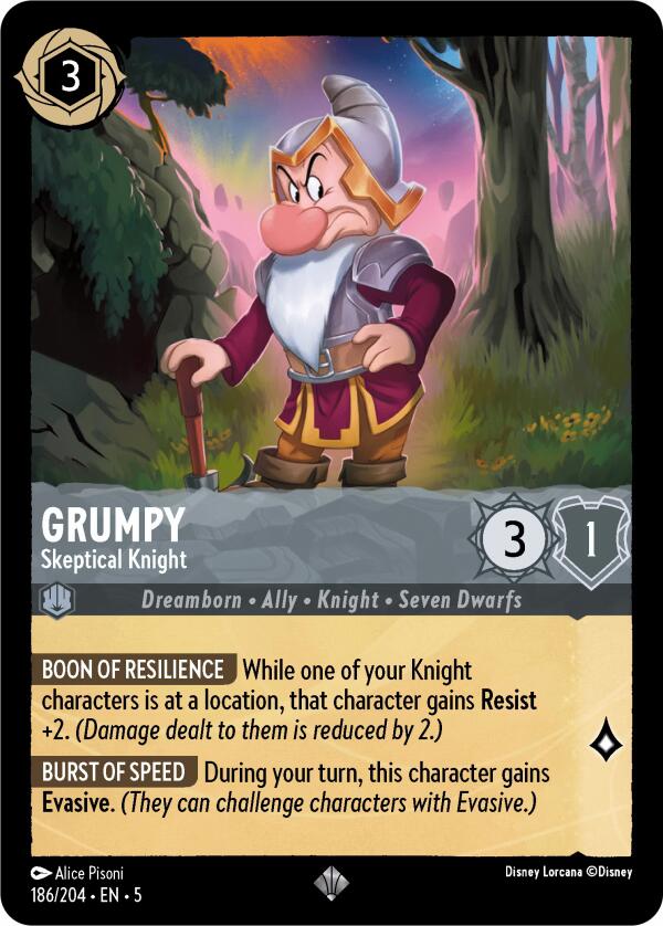 Grumpy - Skeptical Knight (186/204) [Shimmering Skies] | Total Play