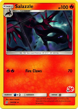 Salazzle (34/236) (Charizard Stamp #23) [Battle Academy 2020] | Total Play