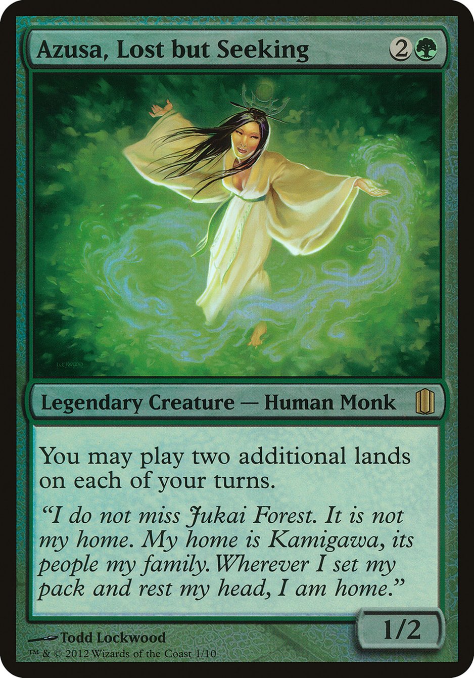 Azusa, Lost but Seeking (Oversized) [Commander's Arsenal Oversized] | Total Play