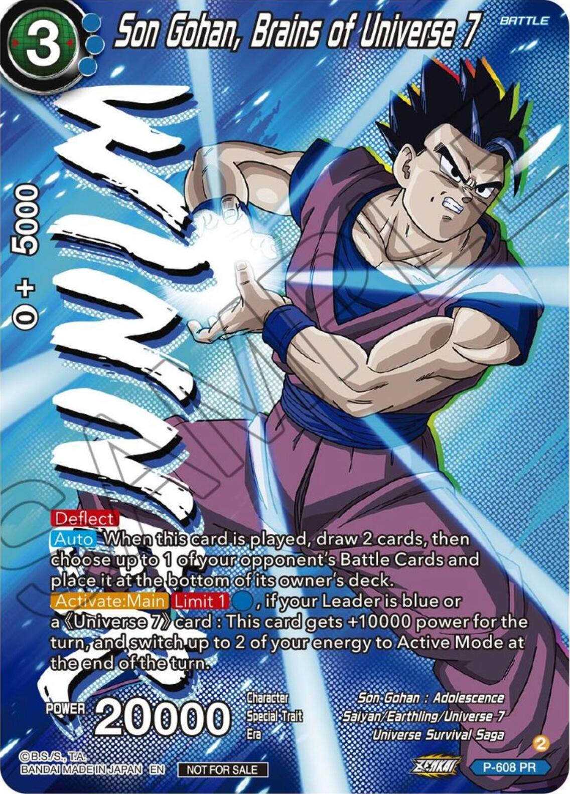 Son Gohan, Brains of Universe 7 (Tournament Pack Vol. 8) (Winner) (P-608) [Promotion Cards] | Total Play