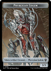 Phyrexian Golem // Faerie Double-Sided Token [Bloomburrow Commander Tokens] | Total Play