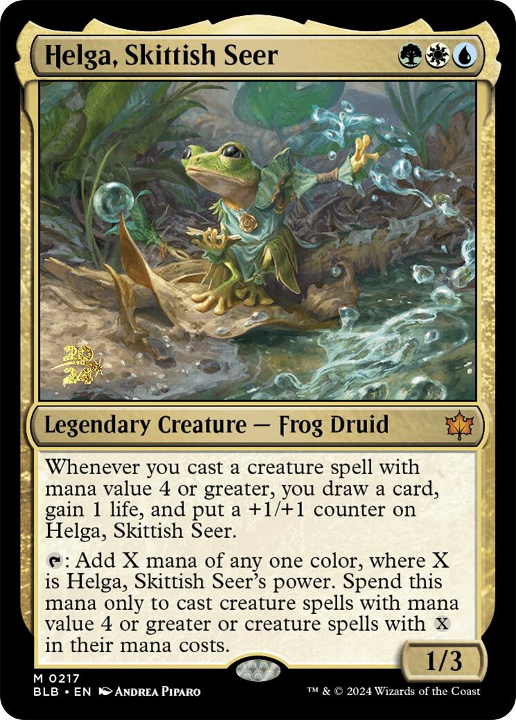 Helga, Skittish Seer [Bloomburrow Prerelease Promos] | Total Play