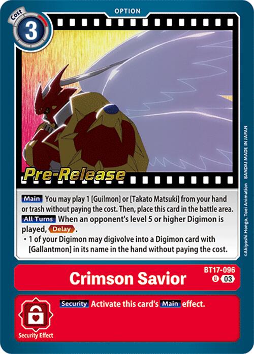 Crimson Savior [BT17-096] [Secret Crisis Pre-Release Cards] | Total Play