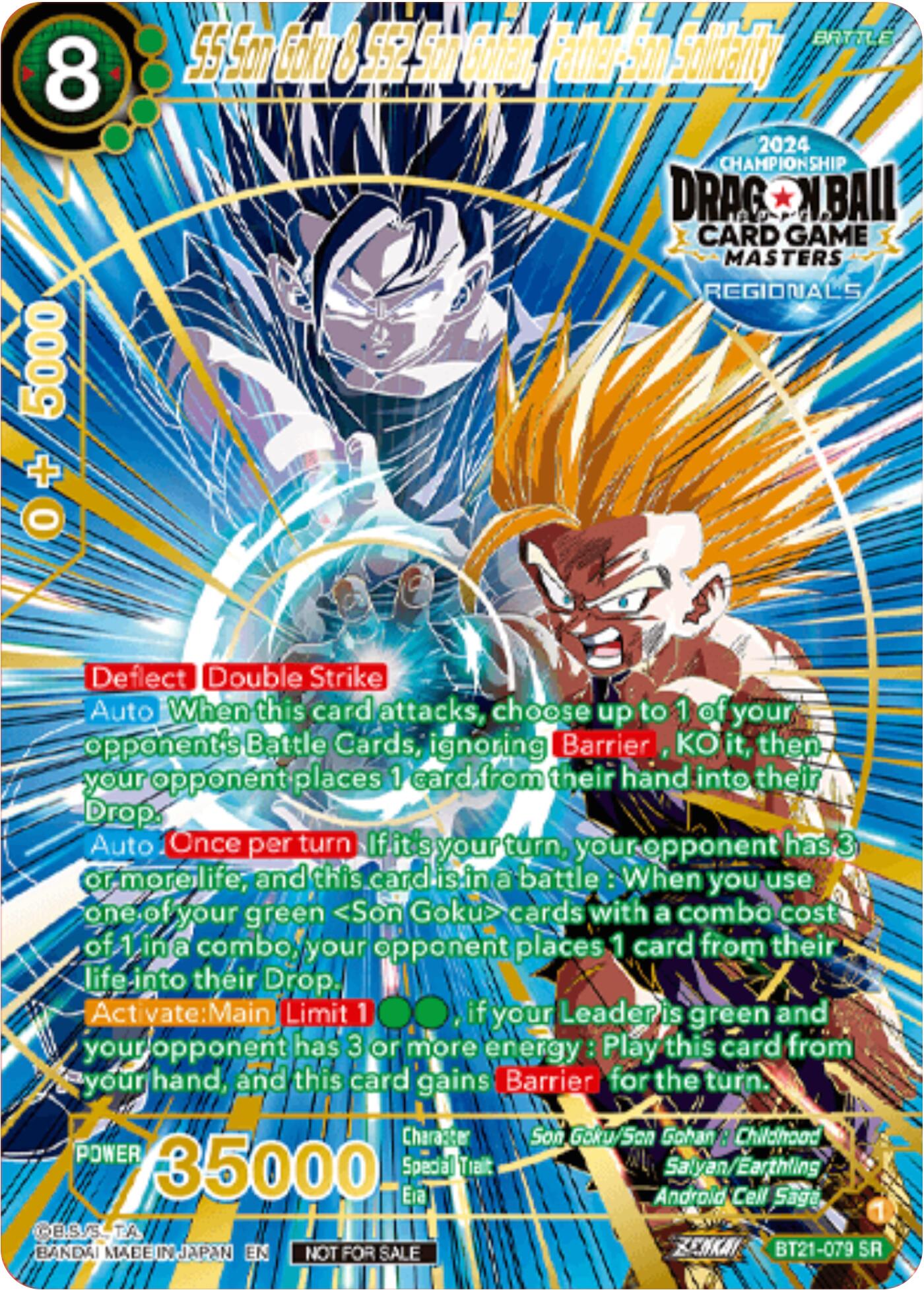 SS Son Goku & SS2 Son Gohan, Father-Son Solidarity (Championship 2024 Top 16 Alternate Art Vol.2) (BT21-079) [Tournament Promotion Cards] | Total Play